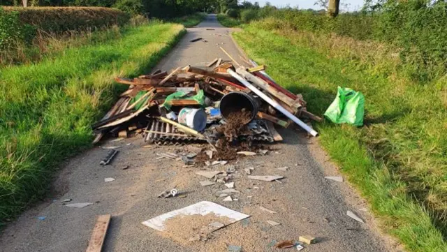 Fly-tipped waste in Blaby