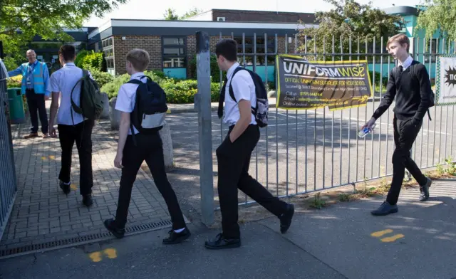 Children at school gate