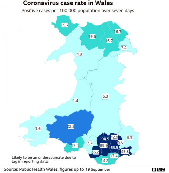 Map of cases