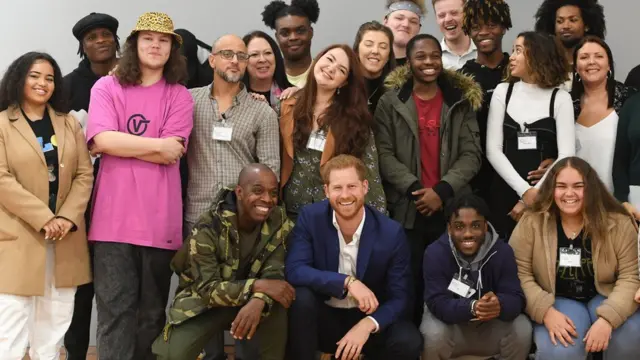 Prince Harry with people from a community project in St Ann's