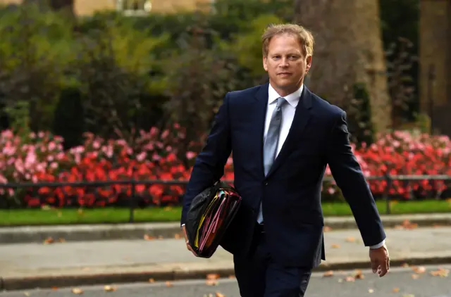 British Secretary of State for Transport Grant Shapps arrives at 10 Downing Street for a cabinet meeting in London, Britain