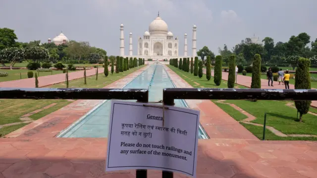 Taj Mahal on day of reopening