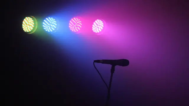 Microphone and coloured lights