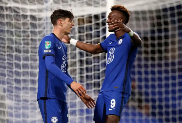 Chelsea's Kai Havertz and Tammy Abraham