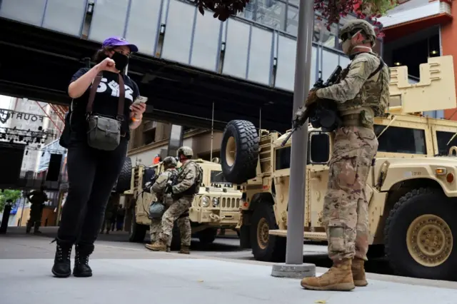 National Guard troops in Louisville