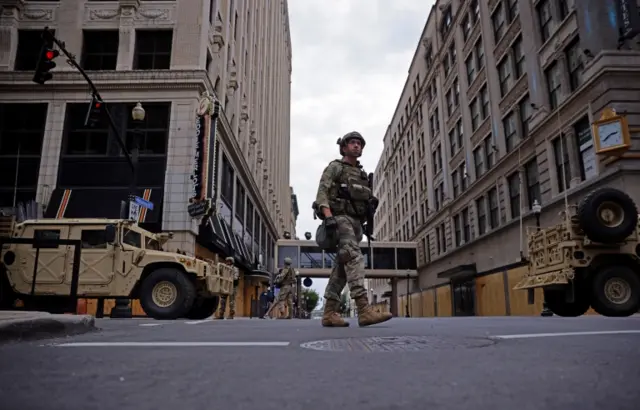 National Guard troops in Louisville