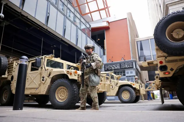 National Guard troops in Louisville