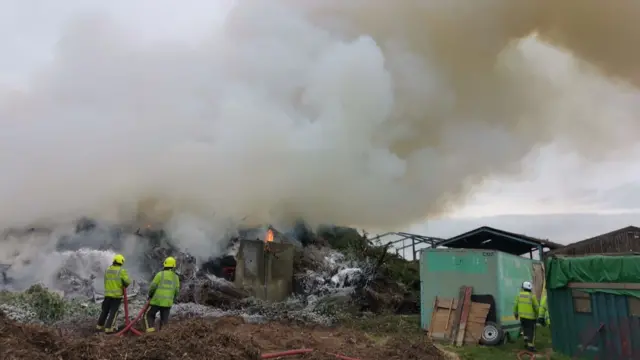 Firefighters and waste