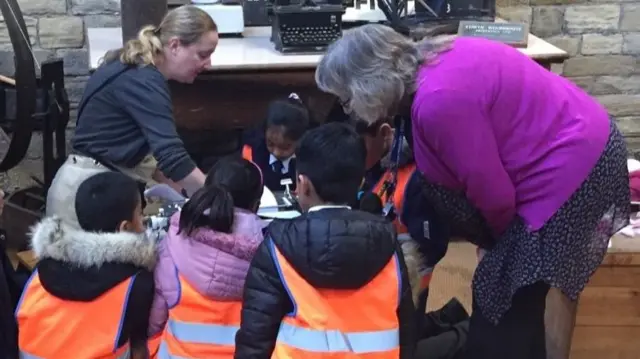 Pupils learning about their heritage