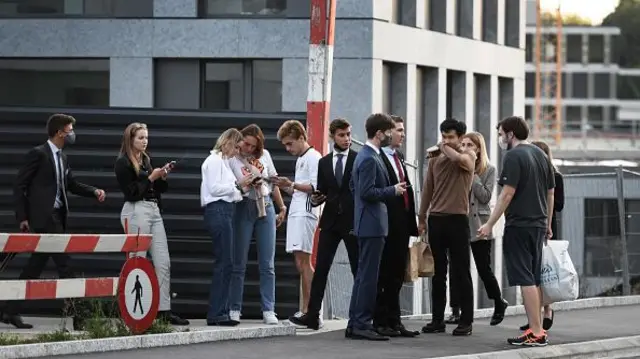 Students pictured at the EHL after an outbreak