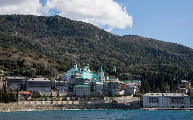 View of the Panteleimon Monastery from the sea