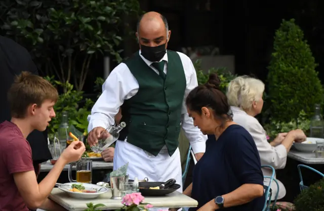 A waiter in Covent Garden