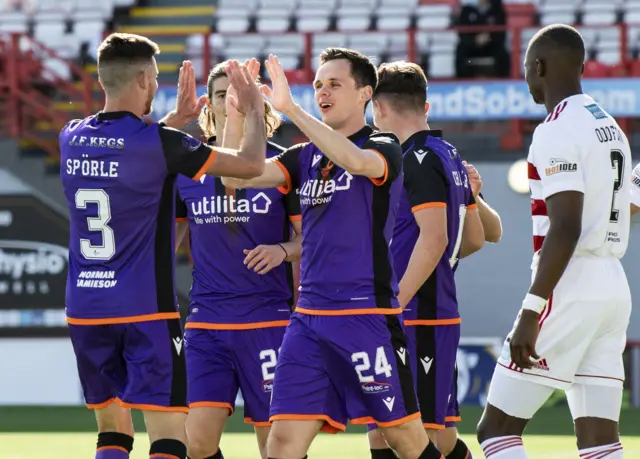 Dundee United celebrate their early breakthrough