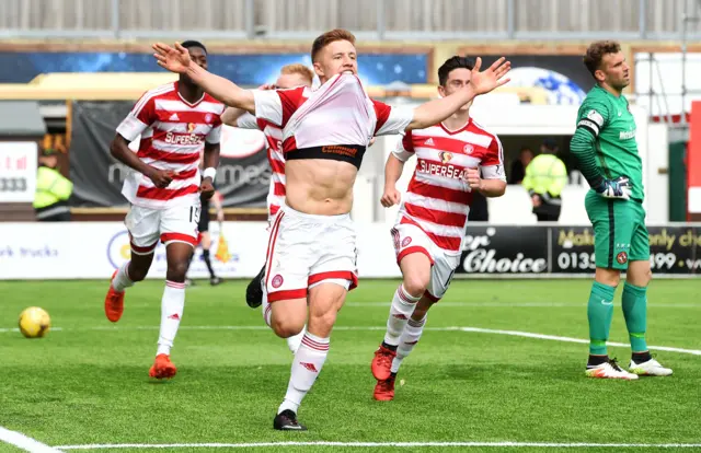 Greg Docherty scored the winner to keep Accies up in 2017