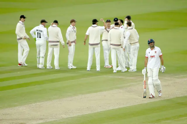 Alastair Cook is dismissed at Lord's