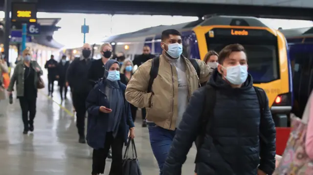 Commuters in Leeds