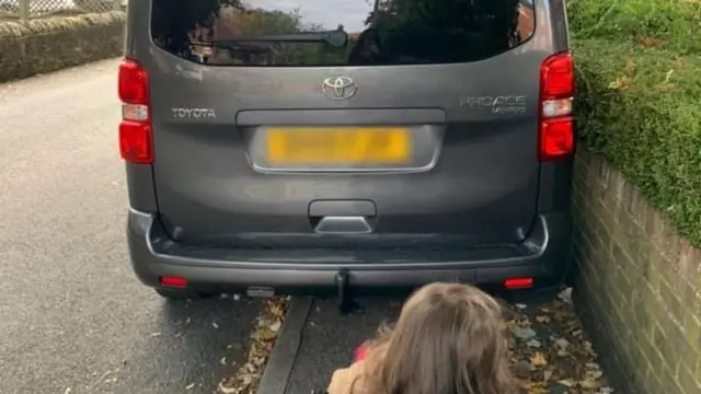 A van on the pavement