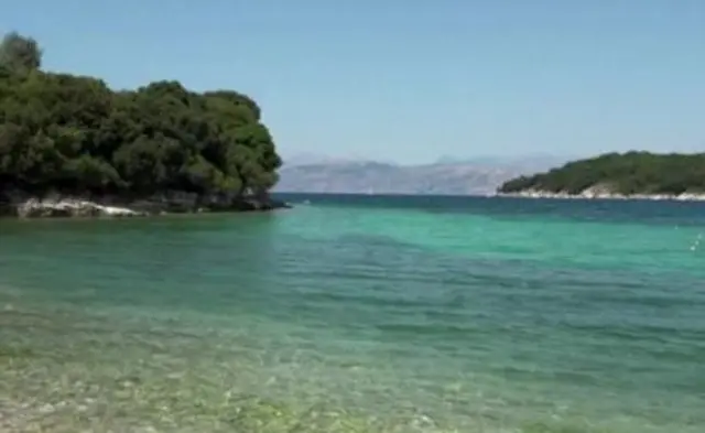 Avlaki beach on the island of Corfu