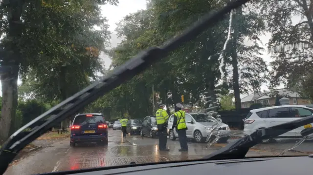 Traffic issues outside Krishna Avanti Primary School