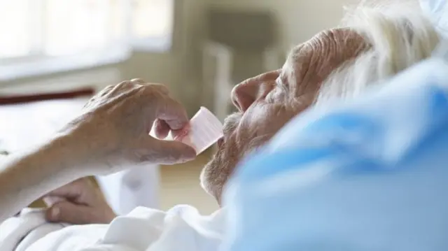 Elderly patient receiving care