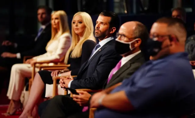 Members of the Trump family (L-R) Eric Trump, Ivanka Trump, Tiffany Trump and Donald Trump Jr.