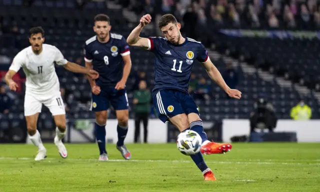 Ryan Christie scores a penalty for Scotland