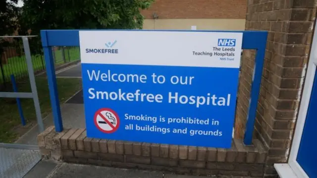 Smoke-free hospital sign