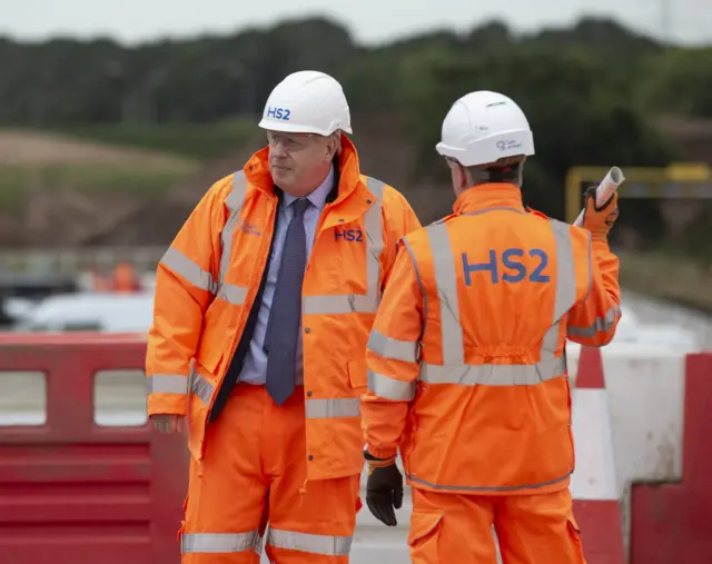 The PM was visiting the HS2 Solihull Interchange building site to mark the formal start of construction