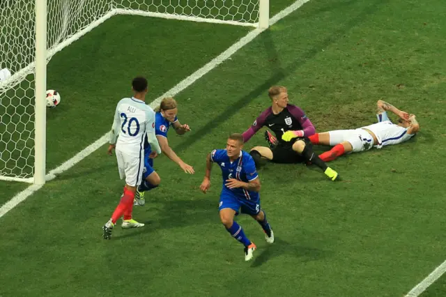 Iceland score against England