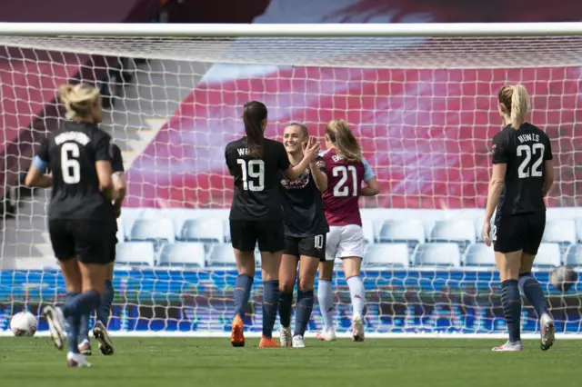 Man City celebrate a goal