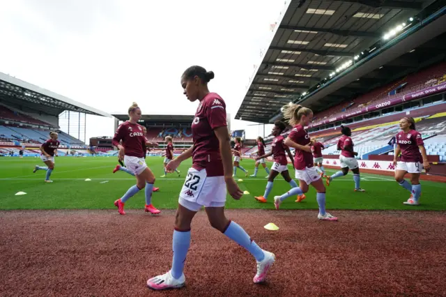 Aston Villa warm up