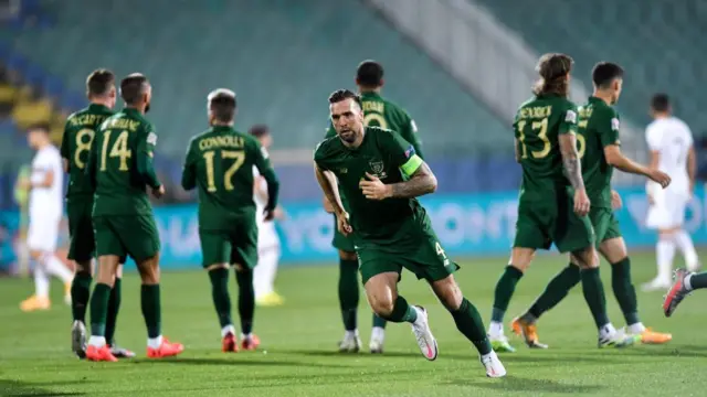 Shane Duffy scores against Bulgaria