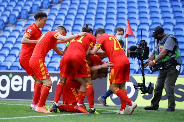 Wales goal celebration