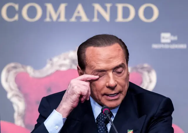 Silvio Berlusconi attends the launch of "Soli al comando", the latest book of Italian journalist Bruno Vespa in Rome, Italy, 13 December 2017