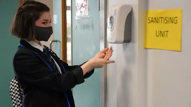 Pupil washing hands