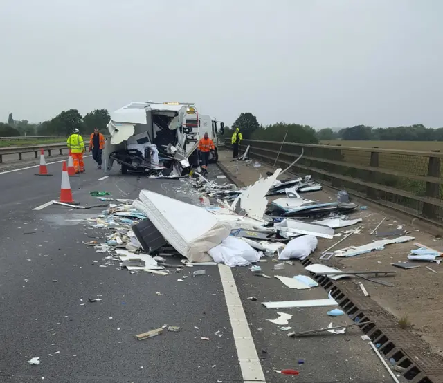 Smashed up motorhome