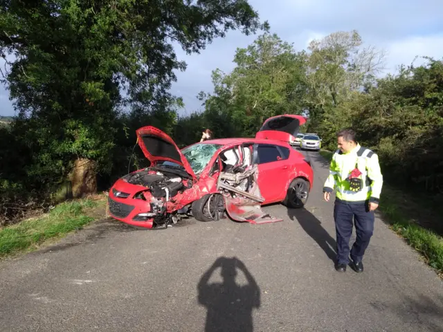 Crash in Ingarsby Road
