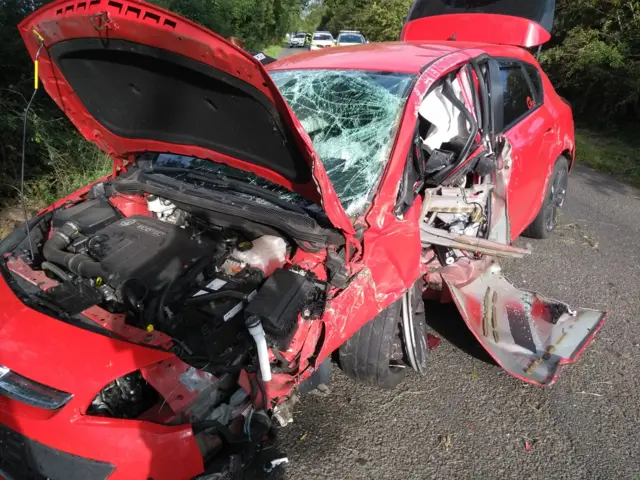 Crash in Ingarsby Road