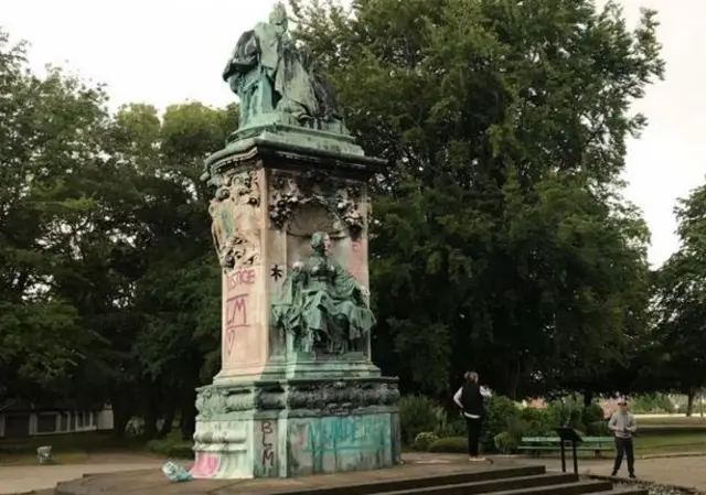 The Queen Victoria statue in Hyde Park that was defaced in June.