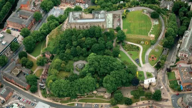 Nottingham Castle from above