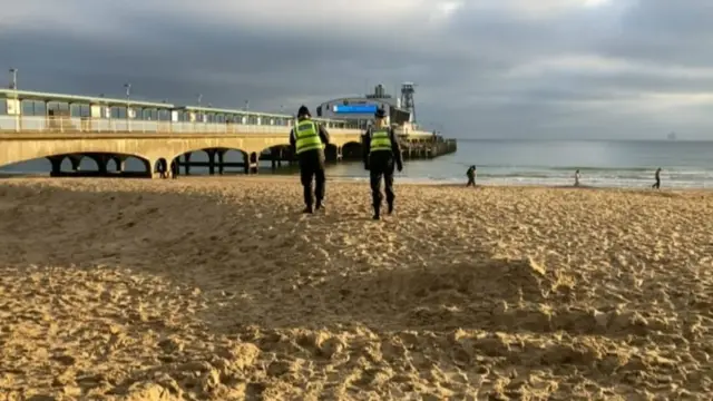 Police patrolling following Bournemouth protest