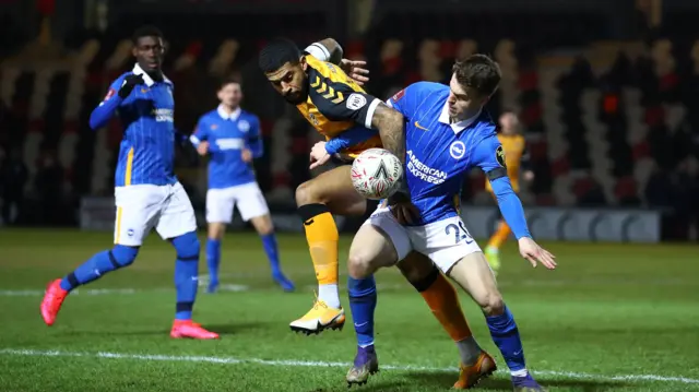 Brighton's Solly March and Newport's Joss Labadie