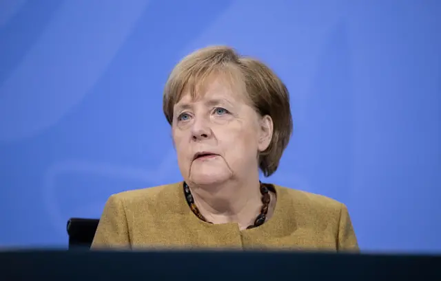 German Chancellor Angela Merkel at press briefing after Corona meeting with heads of government about the current situation of the coronavirus pandemic on January 5, 2021 in Berlin, Germany.