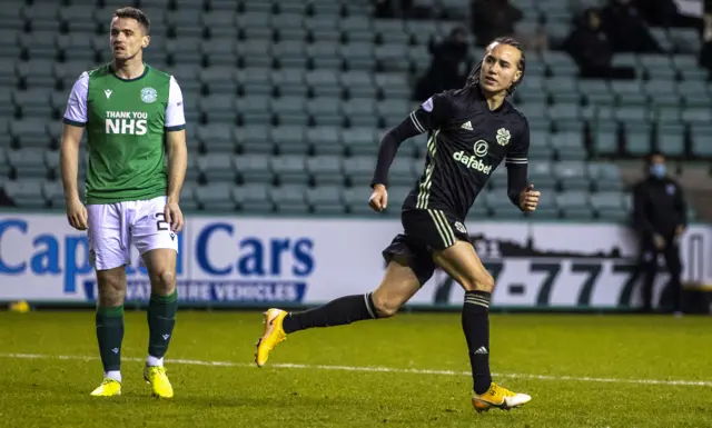 Diego Laxalt hit a last-gasp goal for Celtic the last time they played Hibs