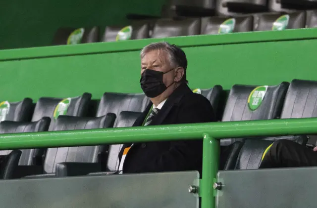 Celtic chief executive Peter Lawwell watches the team against Hibs after a tough week for the club