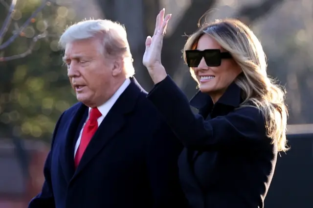 Donald and Melania Trump leave White House on 23 December