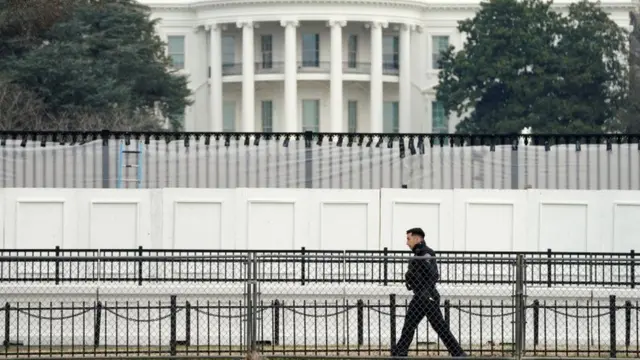 A security official outside the White House