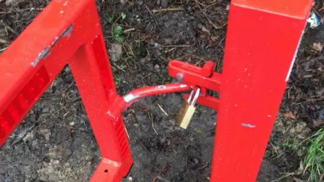 Damaged flood gate