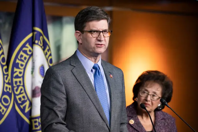 Representative Brad Schneider speaking at a Holocaust Memorial Event in January 2020