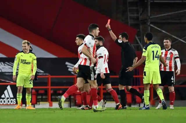 Ryan Fraser sent off for Newcastle